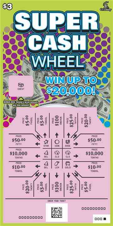 Super Cash Wheel scratchcard - game number #1793 - front-scratched