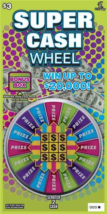Super Cash Wheel scratchcard - game number #1793 - front