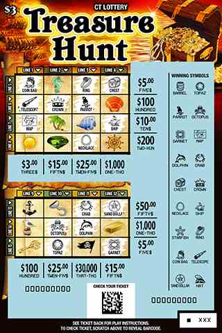 Treasure Hunt scratchcard - game number #1906 - front-scratched