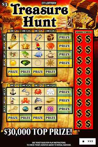 Treasure Hunt scratchcard - game number #1906 - front