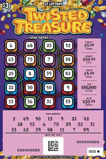Twisted Treasure scratchcard - game number #1881 - front-scratched