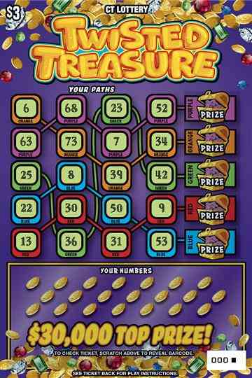 Twisted Treasure scratchcard - game number #1881 - front