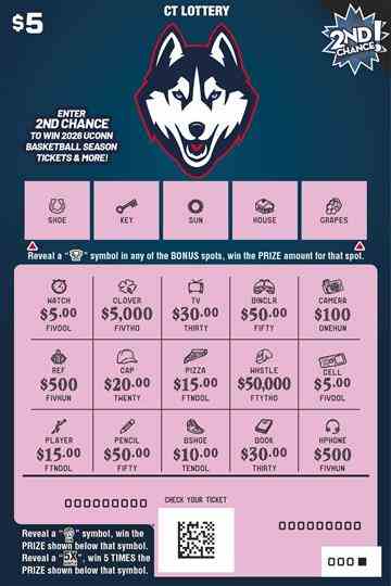 Uconn® scratchcard - game number #1862 - front-scratched