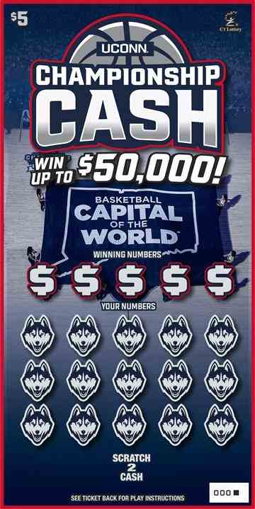 Uconn® Championship Cash scratchcard - game number #1827 - front