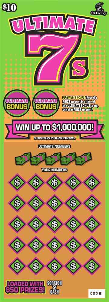 Ultimate 7S scratchcard - game number #1777 - front