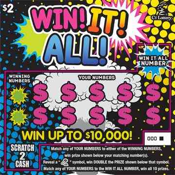 Win! It! All! scratchcard - game number #1706 - front