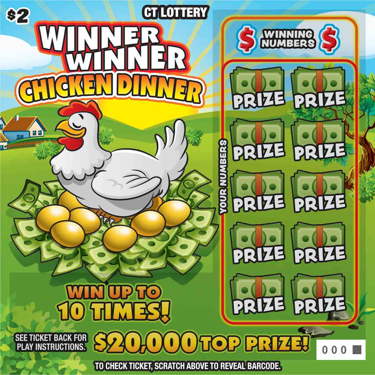 Winner Winner Chicken Dinner scratchcard - game number #1920 - front