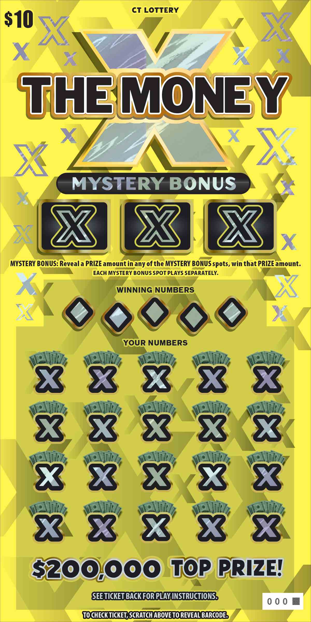 X The Money scratchcard - game number #1894 - front