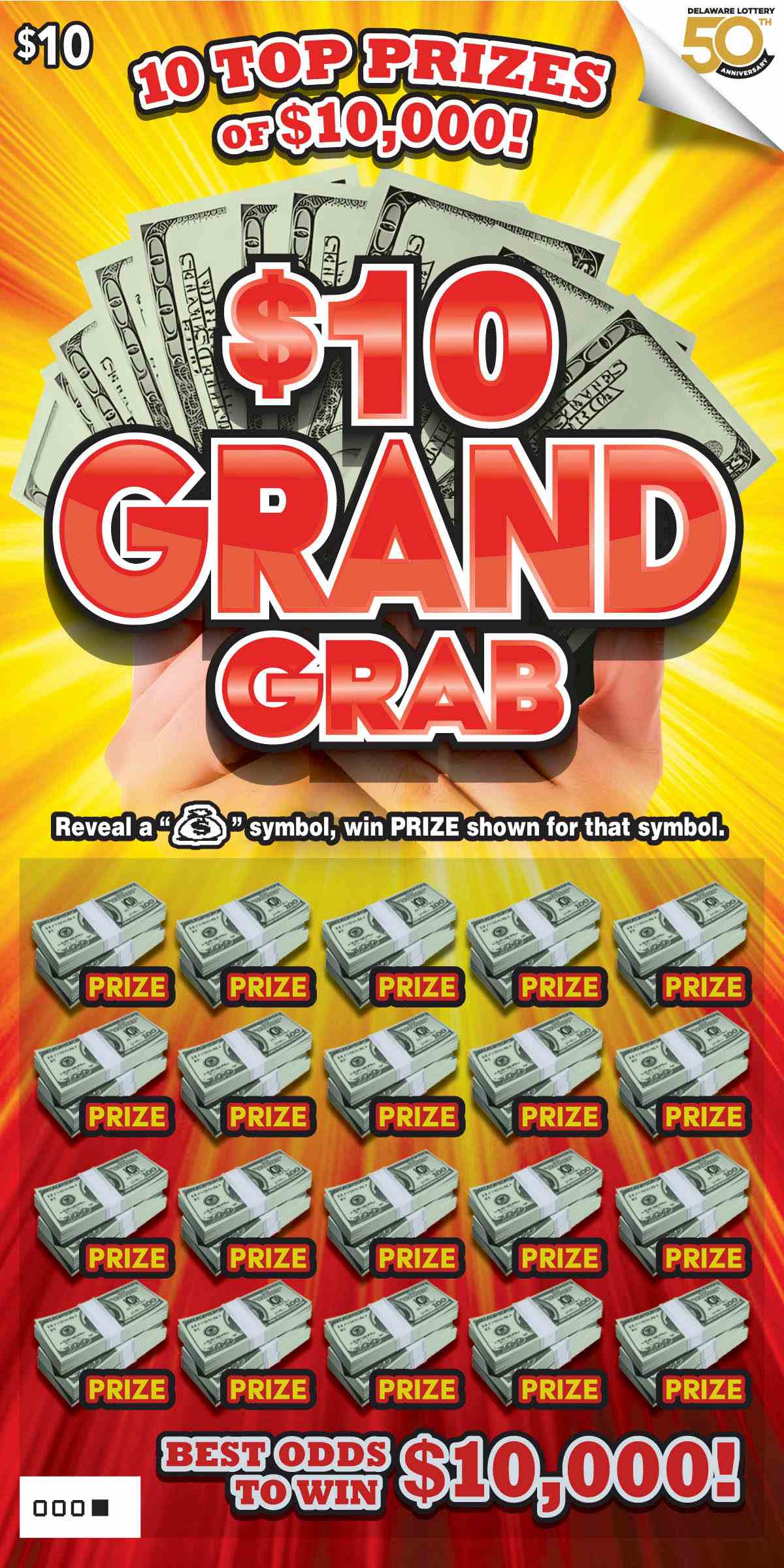 $10 Grand Grab scratchcard - game number #479 - front