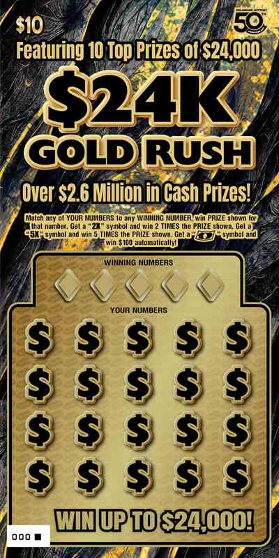 $24K Gold Rush scratchcard - game number #502 - front