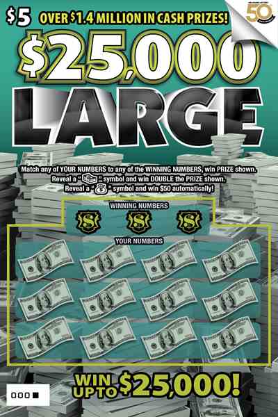 $25,000 Large scratchcard - game number #456 - front