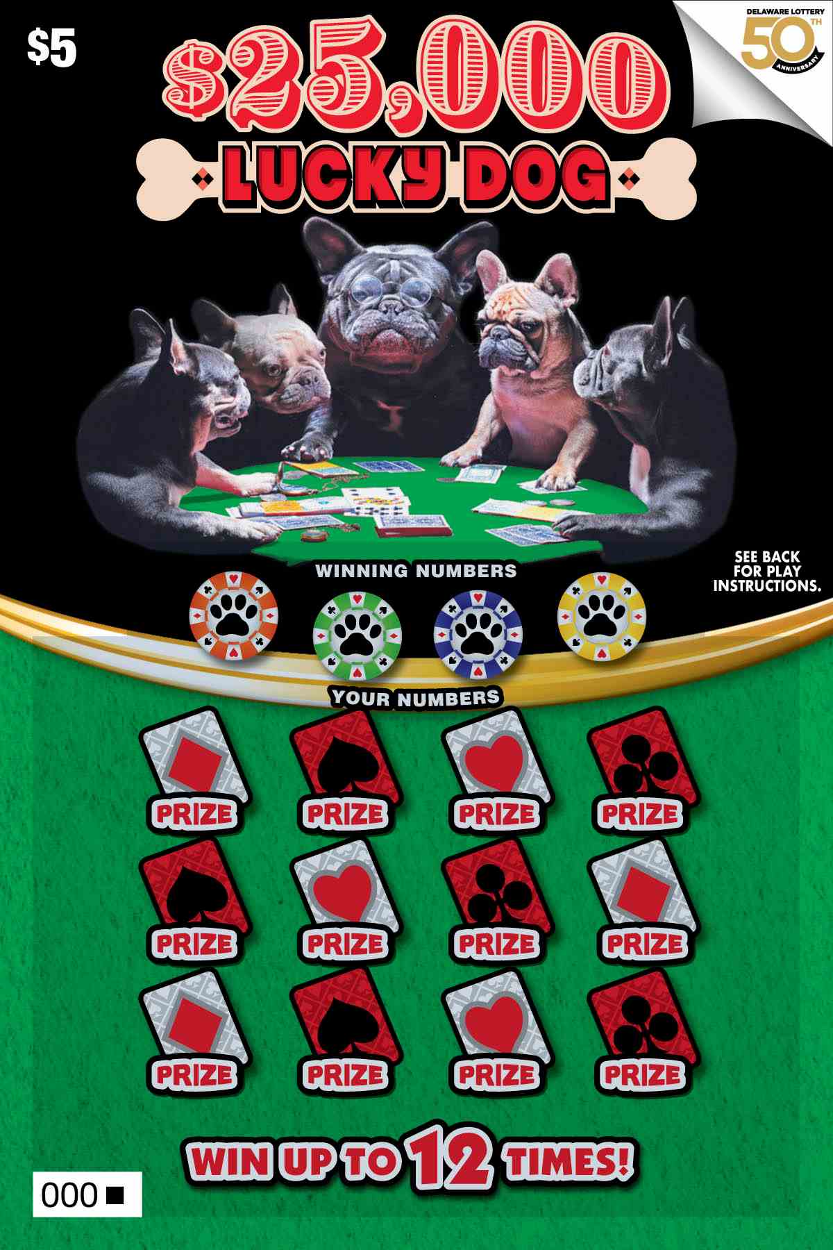 $25,000 Lucky Dog scratchcard - game number #468 - front