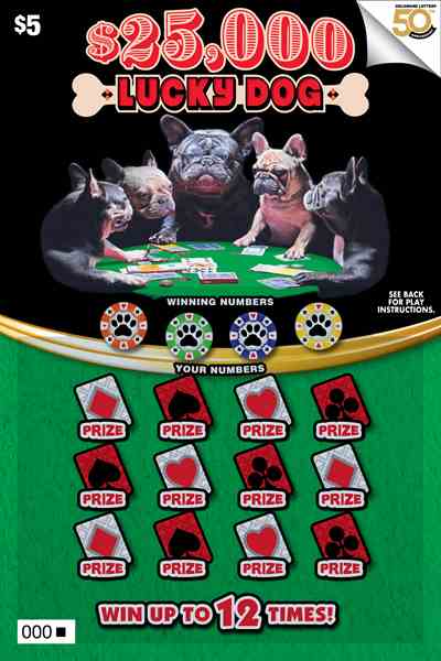 $25,000 Lucky Dog scratchcard - game number #468 - front