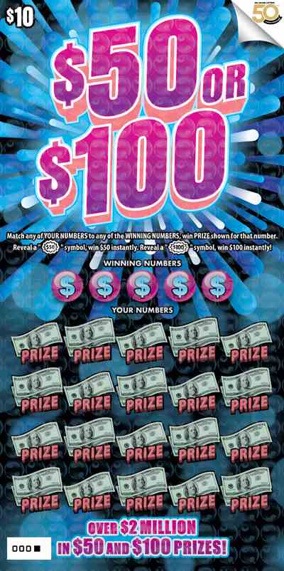 $50 Or $100 scratchcard - game number #453 - front