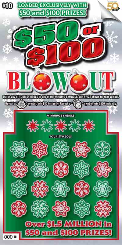 $50 Or $100 Blowout scratchcard - game number #489 - front