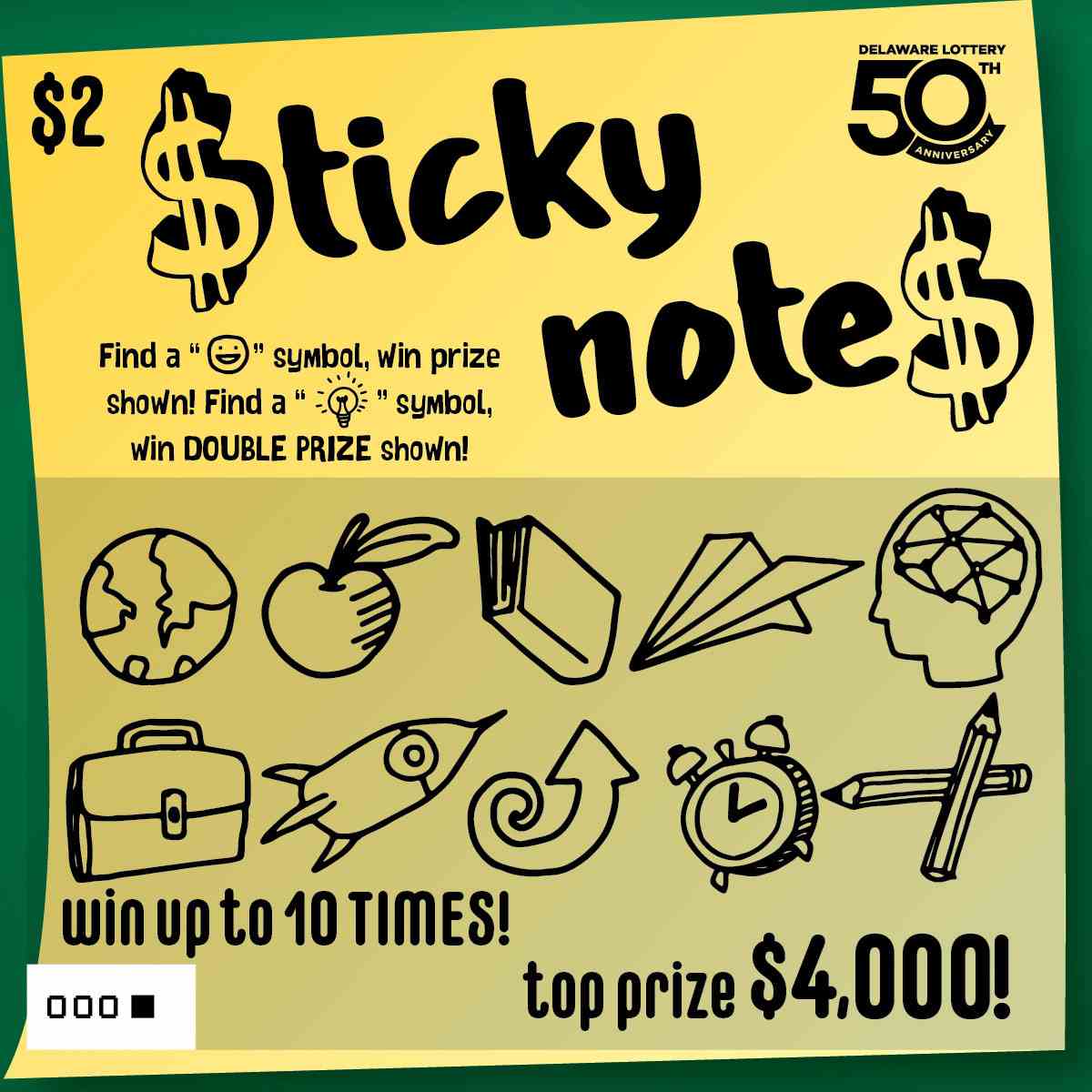 $Ticky Note$ scratchcard - game number #483 - front