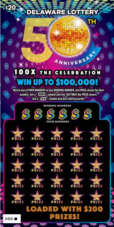 100X The Celebration scratchcard - game number #476 - front