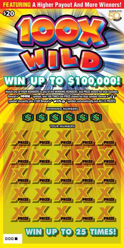 100X Wild scratchcard - game number #496 - front
