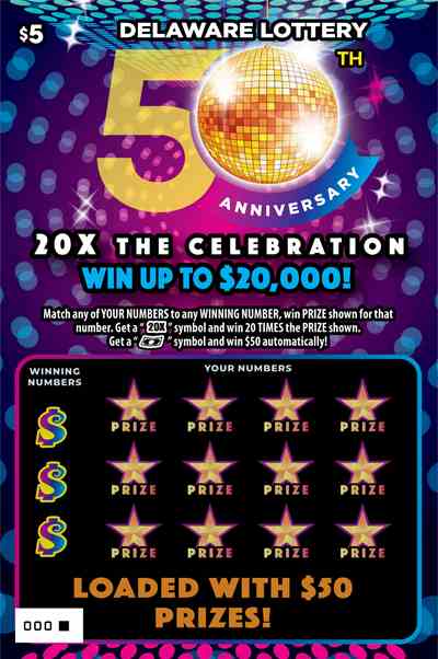 20X The Celebration scratchcard - game number #474 - front