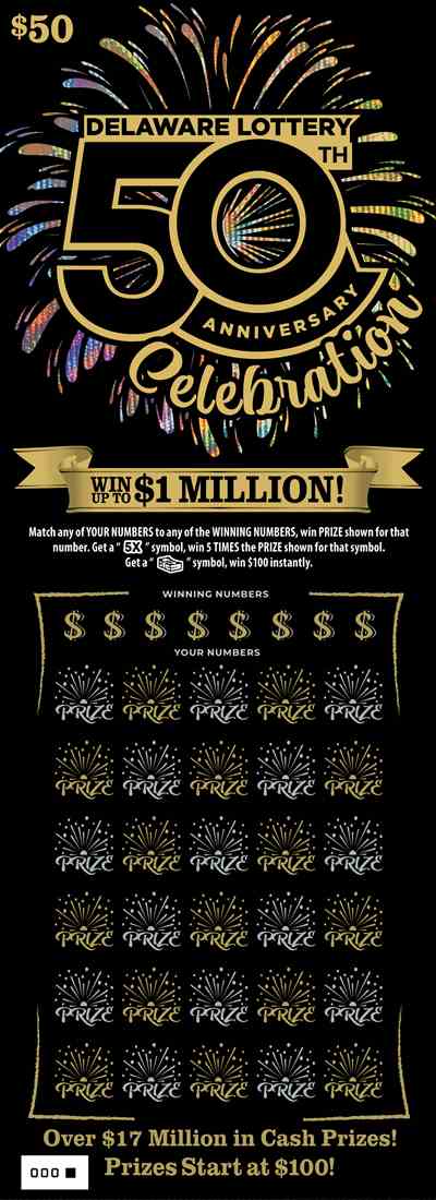 50Th Anniversary scratchcard - game number #443 - front