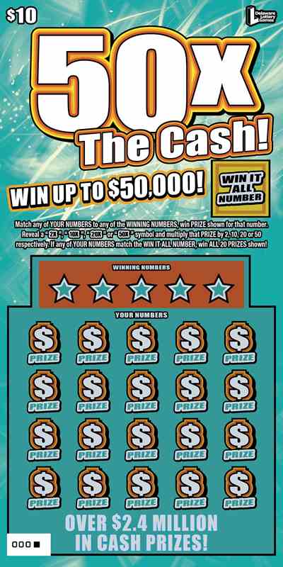 50X The Cash scratchcard - game number #461 - front
