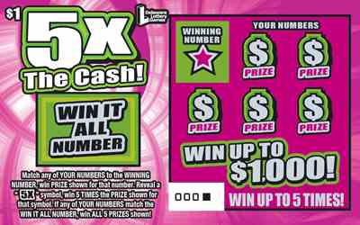 5X The Cash scratchcard - game number #458 - front