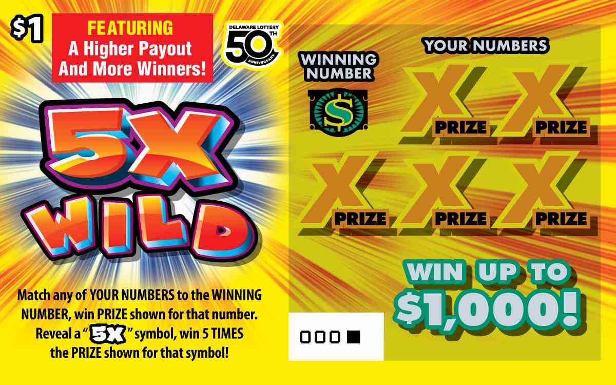 5X Wild scratchcard - game number #492 - front