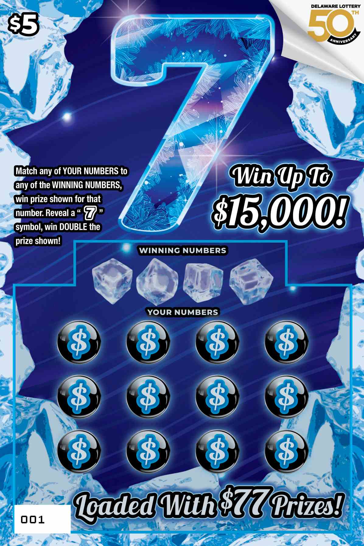 7 scratchcard - game number #472 - front