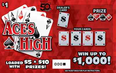 Aces High scratchcard - game number #500 - front