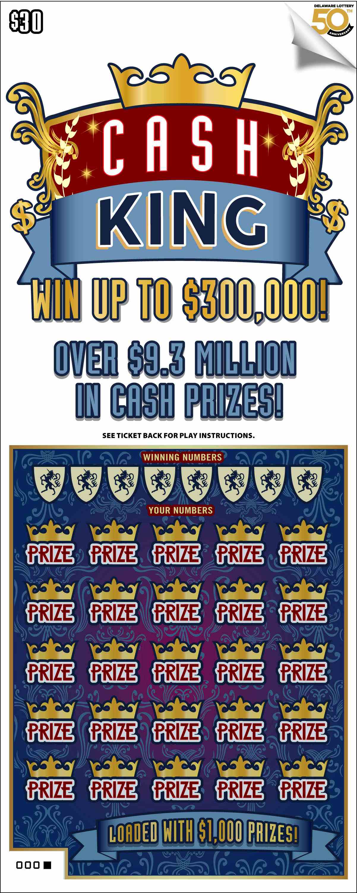 Cash King scratchcard - game number #478 - front