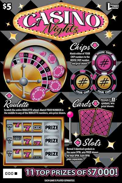 Casino Nights scratchcard - game number #511 - front