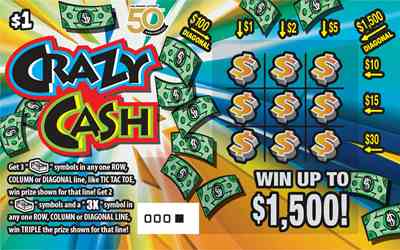Crazy Cash scratchcard - game number #454 - front