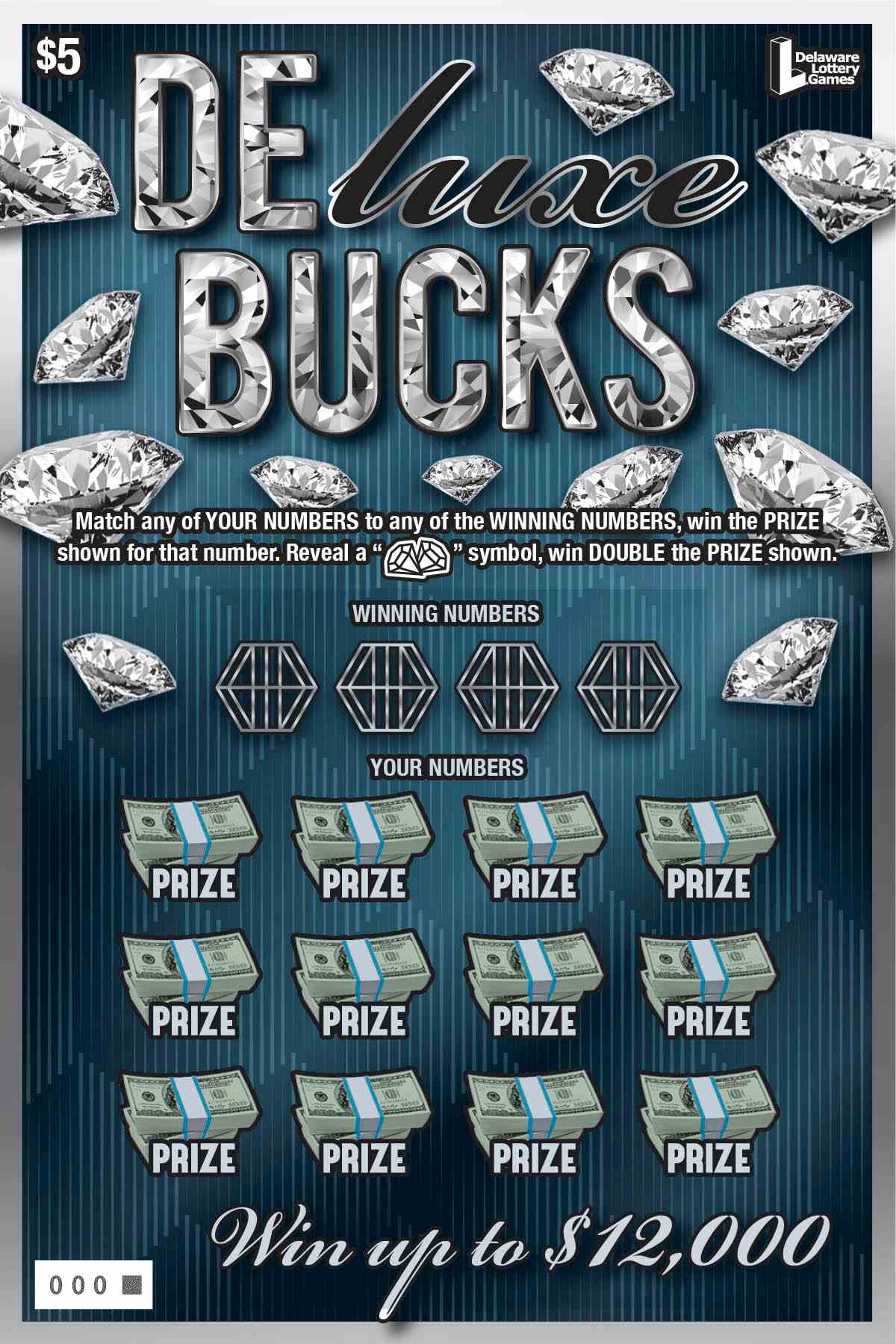 Deluxe Bucks scratchcard - game number #531 - front