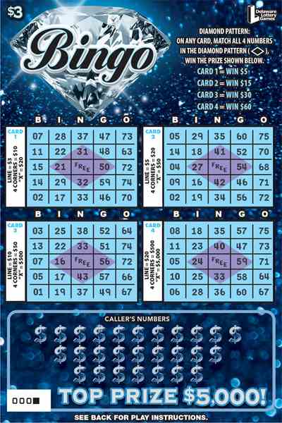 Diamond Bingo scratchcard - game number #417 - front