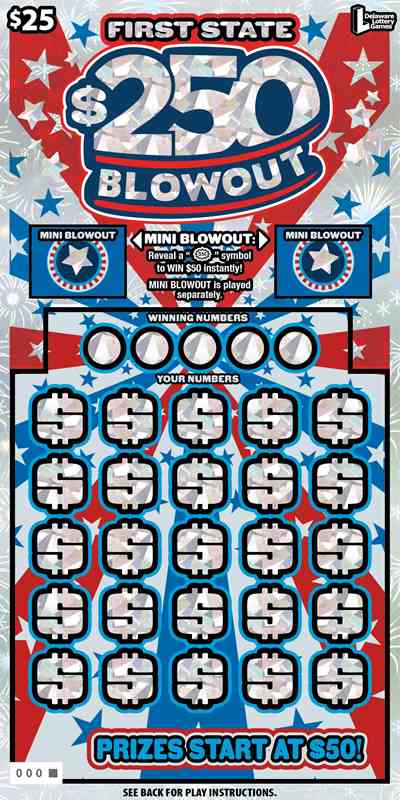 First State $250 Blowout scratchcard - game number #522 - front