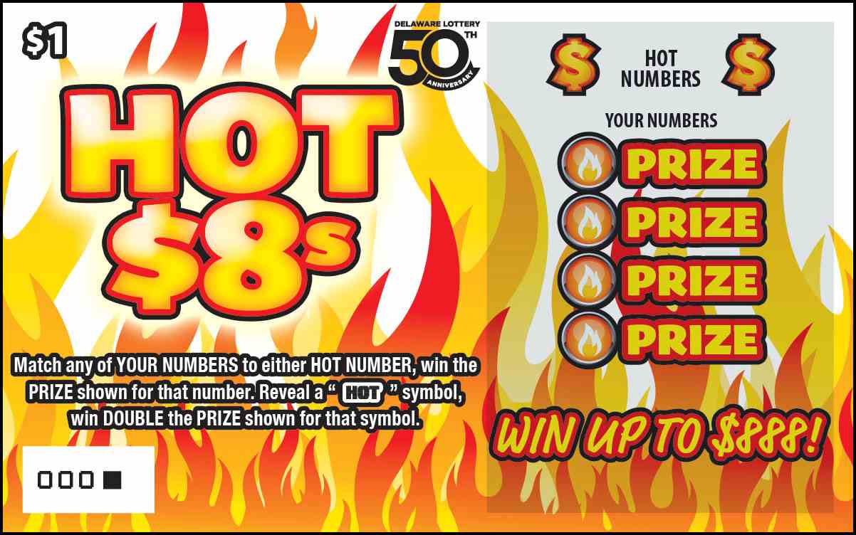 Hot 8S scratchcard - game number #498 - front