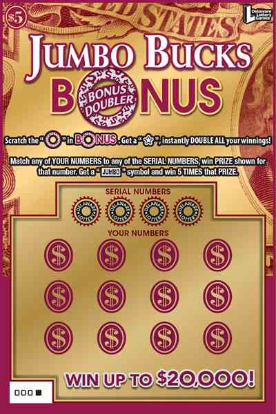 Jumbo Bucks scratchcard - game number #447 - front