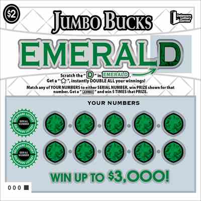 Jumbo Bucks Emerald scratchcard - game number #542 - front