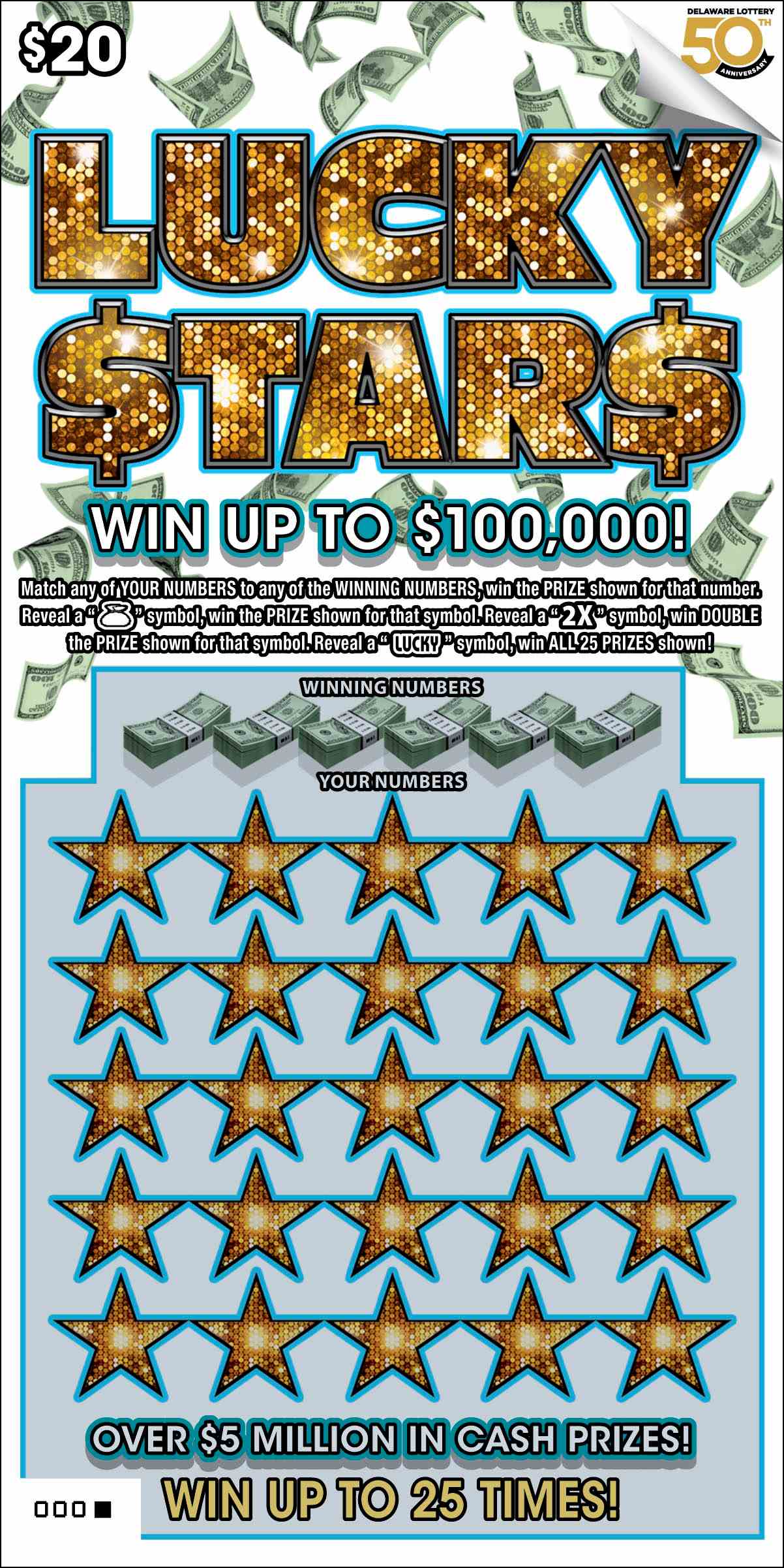 Lucky Stars scratchcard - game number #470 - front