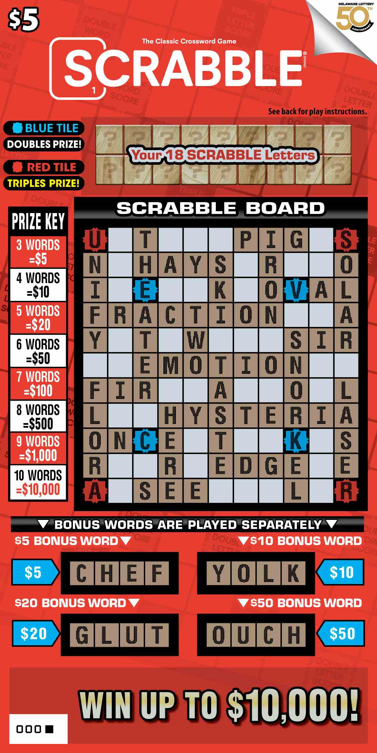 Scrabble Crossword scratchcard - game number #497 - front