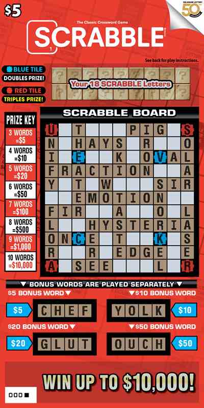 Scrabble Crossword scratchcard - game number #497 - front