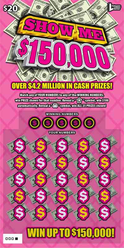 Show Me $150K scratchcard - game number #455 - front