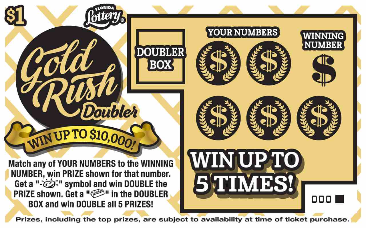 $1 GOLD RUSH DOUBLER scratchcard - game number #1525 - front