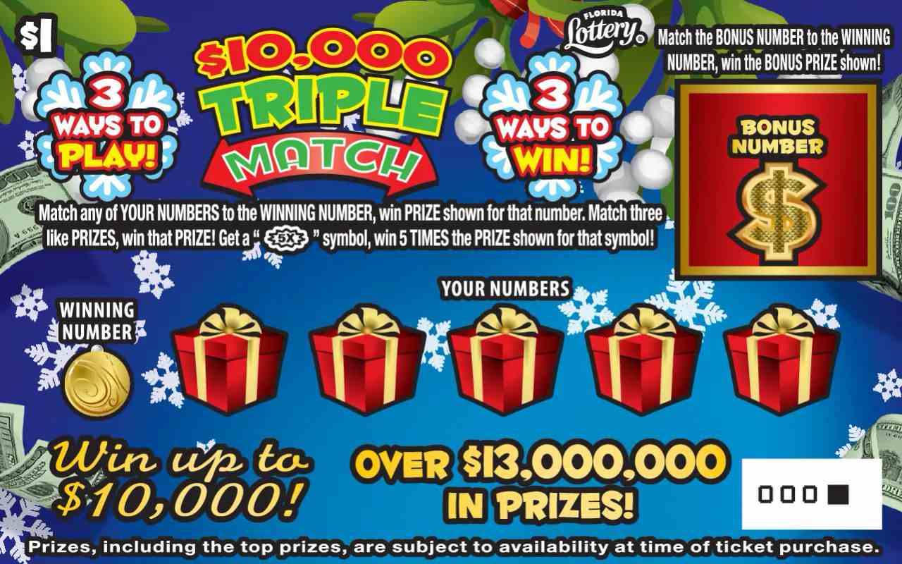 $10,000 TRIPLE MATCH scratchcard - game number #1544 - front