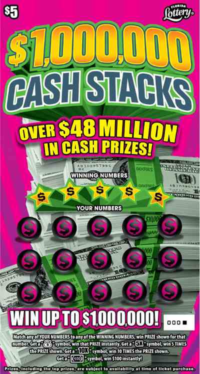 $1,000,000 Cash Stacks scratchcard - game number #1633 - front