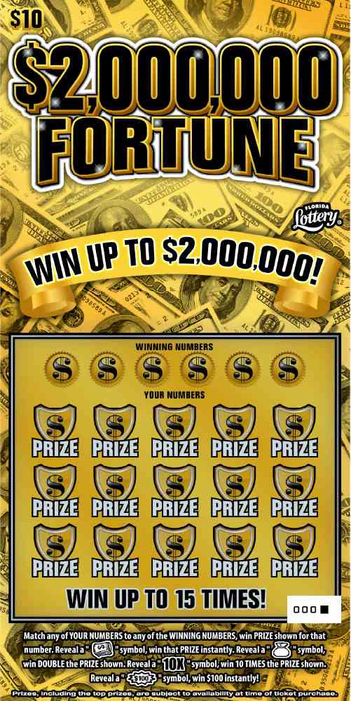 $2,000,000 Fortune scratchcard - game number #1630 - front