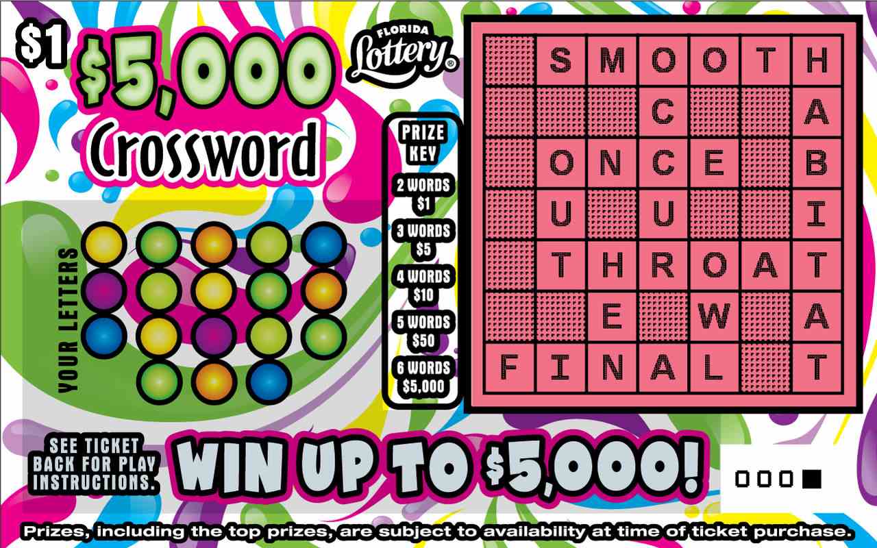 $5,000 CROSSWORD scratchcard - game number #1515 - front