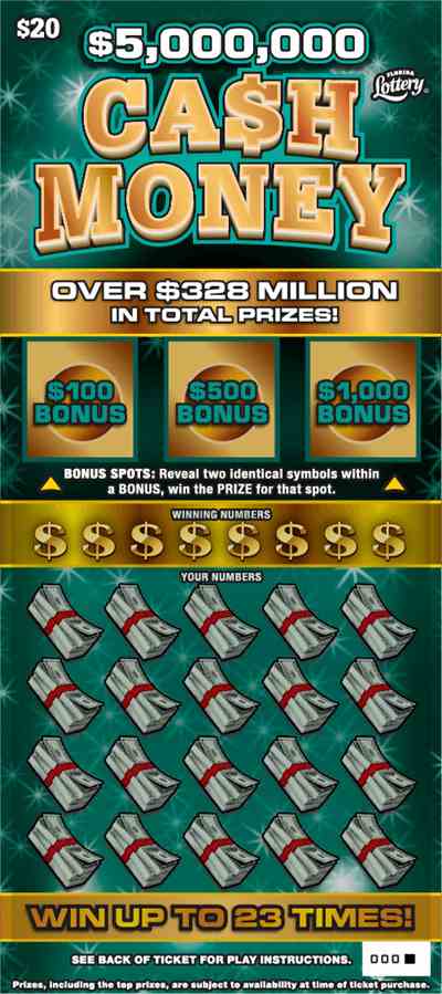 $5,000,000 Ca$H Money scratchcard - game number #1594 - front