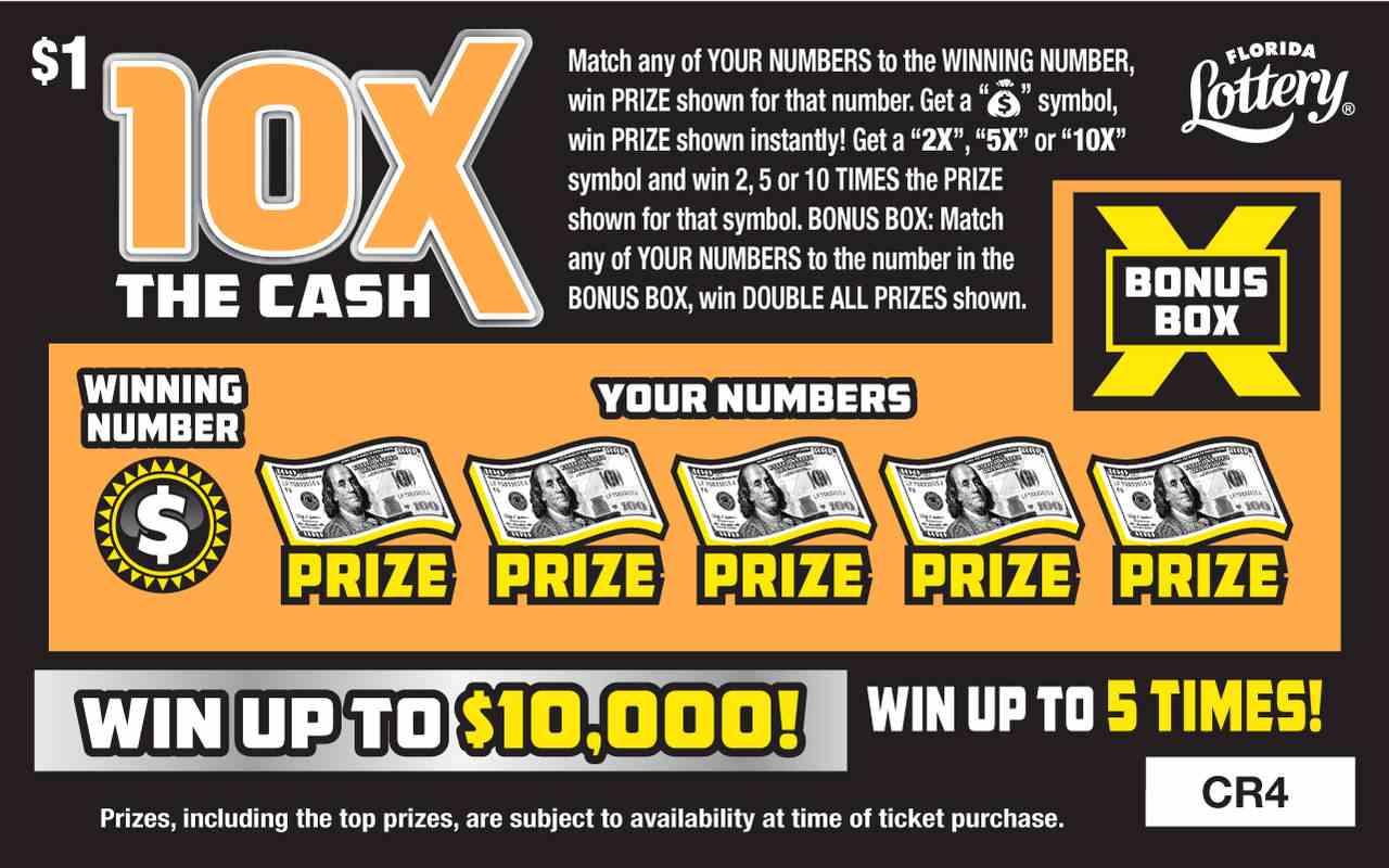 10X THE CASH scratchcard - game number #1506 - front