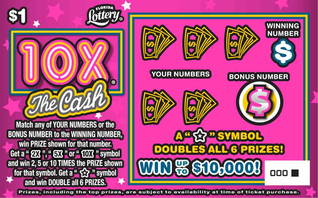 10X® THE CASH scratchcard - game number #1551 - front